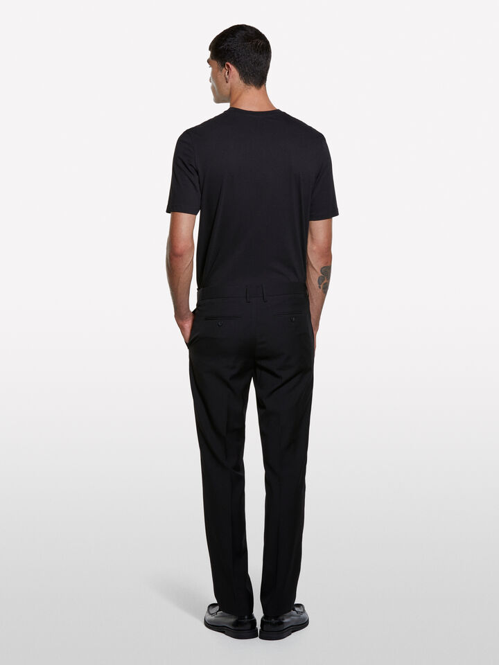 Black tailored trousers - men's slim fit trousers - Black | Sisley image number 2